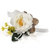 CRASPIRE 2Pcs 2 Style Silk Cloth Rose Flower Boutonniere Brooch & Wrist Corsage AJEW-CP0001-53-3