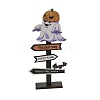 Halloween Wood Sign Ghost Ornament DJEW-M016-01C-1