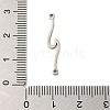 Non-Tarnish 304 Stainless Steel Wave Links Connector Charms STAS-S123-03P-05-3