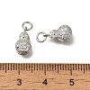 Rack Plating Brass Micro Pave Cubic Zirconia Charms KK-F883-08P-3