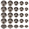 Olycraft 50Pcs 5 Styles 4-Hole Brass Buttons BUTT-OC0001-48B-1