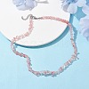 Synthetic Cherry Quartz Glass Chip Beaded Necklace NJEW-JN04615-02-2