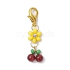 6Pcs 6 Colors Cherry Glass Seed & Natural Carnelian Beads Pendant Decorations HJEW-MZ00129-3