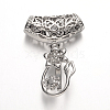 Flower Brass Pendant Pinch Bails X-KK-I607-07P-1