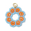 Seed Beads Beaded Charms PALLOY-MZ00205-03-1