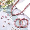  2 Strands Frosted Natural Rhodonite Round Bead Strands G-NB0003-47-2