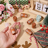 6Pcs Wooden Beer Barrel Figurines Ornaments DJEW-PH0001-82-3