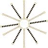 SUPERFINDINGS 12Pcs 2 Colors Brass Micro Pave Cubic Zirconia Connector Charms KK-FH0004-50-1