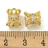 Rack Plating Brass Micro Pave Cubic Zirconia Beads KK-K386-04G-2