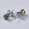 Cubic Zirconia Stud Earrings EJEW-I209-09-5mm-3