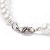 Glass Pearl Round Beaded Necklace for Men Women NJEW-JN03923-02-5