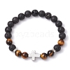 Natural Mixed Gemstone Beaded Stretch Bracelets for Women Men BJEW-JB11280-3