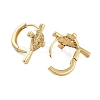 Rack Plating Cross Brass Hoop Earrings EJEW-N055-50G-RS-2