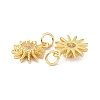 Brass Cubic Zirconia Charms ZIRC-C022-18G-2