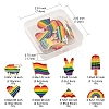 8Pcs 8 Style Rianbow Color Pride Flag Enamel Pins Set JEWB-YW0001-01-5