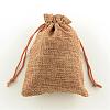 Polyester Imitation Burlap Packing Pouches Drawstring Bags ABAG-R004-18x13cm-03-1