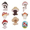 7Pcs 7 Style Mushroom Enamel Pin JEWB-SZ0001-56-1