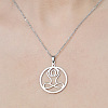 Non-Tarnish 201 Stainless Steel Hollow Yoga Pendant Necklace NJEW-OY002-09-1