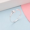 925 Sterling Silver Micro Pave Clear Cubic Zirconia Open Cuff Rings for Women STER-N016-143S-1