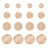 16Pcs 4 Styles 1-Hole Alloy Shank Buttons BUTT-HY0001-16MS-1
