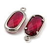 Brass with Cerise Glass Pendants KK-G486-07P-2