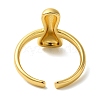 Initials Brass Open Cuff Ring for Women RJEW-N046-02I-G-3