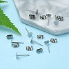 100Pcs 304 Stainless Steel Stud Earring Findings STAS-YW0001-43E-6