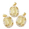 Rack Plating Brass Micro Pave Cubic Zirconia Pendants KK-M252-04G-3