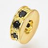 Brass Micro Pave Cubic Zirconia Beads ZIRC-Q013-138G-3