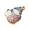 Christmas 304 Stainless Steel Enamel Pendants LS-STAS-B112-02G-03-2