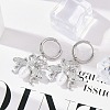 304 Stainless Steel ABS Imitation Pearl Hoop Earrings EJEW-M070-19P-4