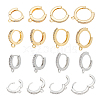 ARRICRAFT 16Pcs 8 Style Brass Micro Pave Clear Cubic Zirconia Huggie Hoop Earring Findings KK-AR0002-65-1