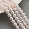 (Defective Closeout Sale) Baking Painted Pearlized Glass Pearl Round Bead Strands HY-XCP0001-17-2