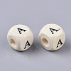 Printed Natural Schima Wood Beads WOOD-TAC0005-29A-01A-3