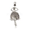 Tibetan Style Ballerina Alloy Big Pendants PALLOY-J589-63AS-2