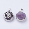 Natural Amethyst Pendants G-K234-C06-2