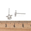 Brass Clear Cubic Zirconia Stud Earrings EJEW-Q014-13P-3