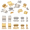 10Pcs 10 Styles Alloy Magnetic Clasps Slide Lock Clasps with Spring Ring Clasps FIND-TA0002-03-1