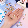 12Pcs 6 Colors Alloy Enamel Connector Rhinestone Settings FIND-TA0004-85-7
