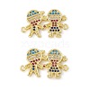 Brass Micro Pave Cubic Zirconia Connector Charms KK-E068-VC083-2