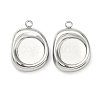 304 Stainless Steel Pendant Cabochon Settings STAS-C167-07C-P-1