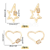 SUPERFINDINGS 4Pcs 2 Style Brass Micro Pave Clear Cubic Zirconia Screw Carabiner Lock Charms ZIRC-FH0001-19-4