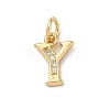 Brass Micro Pave Cubic Zirconia Charms KK-I382-03G-Y-1