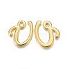 Golden Plated Alloy Letter Pendants PALLOY-J718-01G-U-1