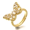 Adjustable Rack Plating Brass Micro Pave Cubic Zirconia Finger Rings for Women RJEW-M028-25G-05-3