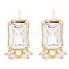 Brass Clear Cubic Zirconia Stud Earring Findings KK-A238-01C-G-1