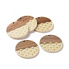 Opaque Resin & Walnut Wood Pendants RESI-N025-046D-3