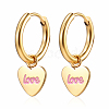 Stainless Steel Heart Dangle Earrings for Women JK4182-1-1