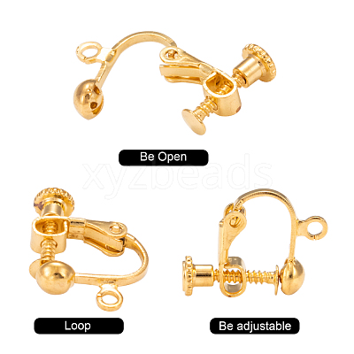 Brass Screw On Clip-on Earring Findings KK-L164-01G-1