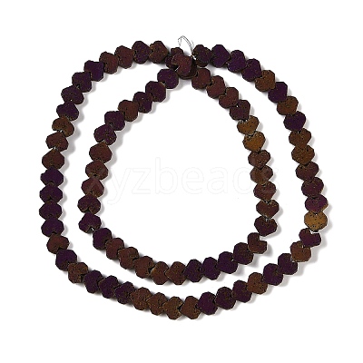 Electroplated Natural Lava Rock Beads Strands G-Q1009-G01-02-1